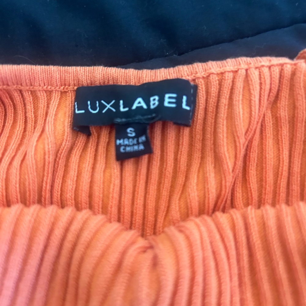 LuxLabel Orange Ribbed Top